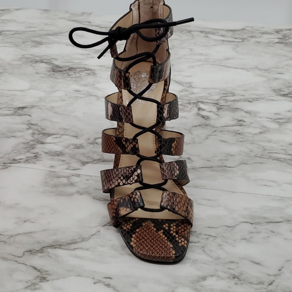 Vince Camuto Snake Skin Retro Python Heels - Picture 6 of 9